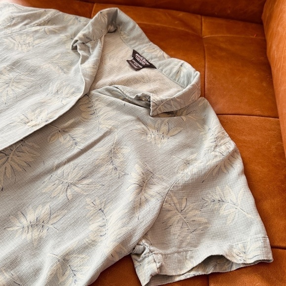 Silk/Cotton mix Woolrich short  sleeve shirt - size M - light green - Picture 2 of 5